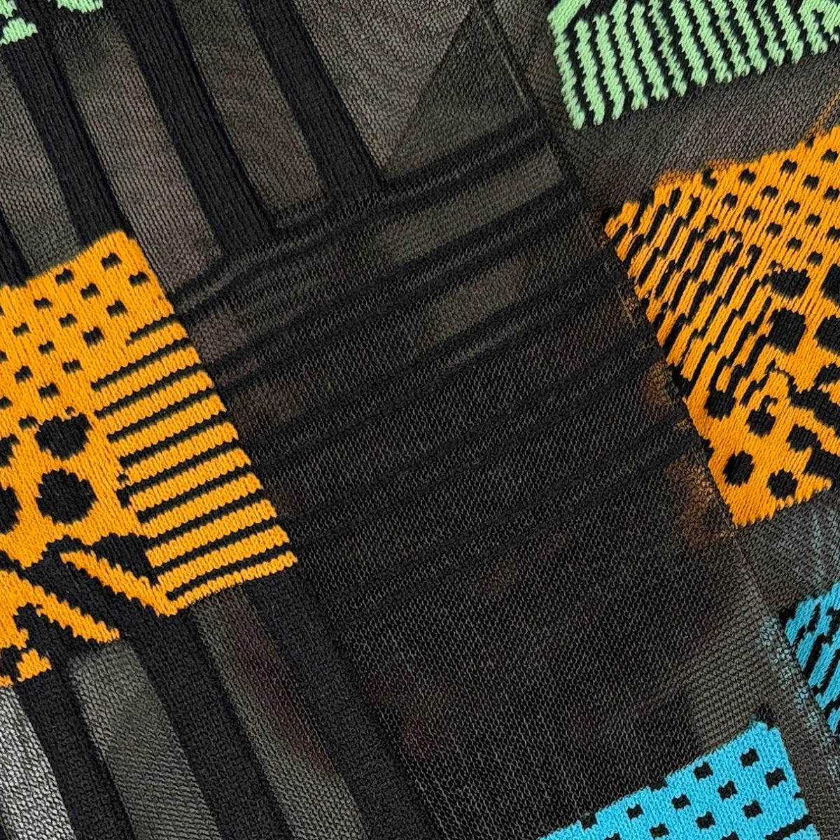 Tomfoolery Black & Neon Cube Tulle Socks New