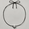 Tomfoolery Black Cord & Silver Heart Necklace Sale