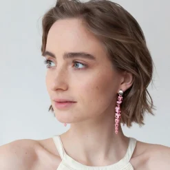 Tomfoolery Black 3D Printed Blossom Drop Earrings New