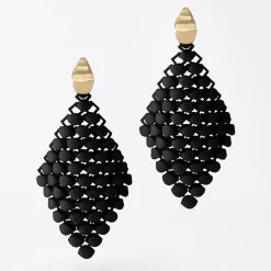 Tomfoolery Black 3D Printed Drop Earrings Clearance