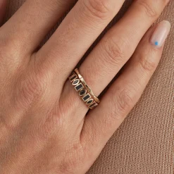 Tomfoolery Black Diamond Marquise & Baguette Eternity Ring Outlet
