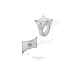Tomfoolery Black Vortex Art Ring New