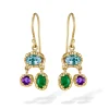 Tomfoolery Blue & Green Trio Drop Earrings Clearance
