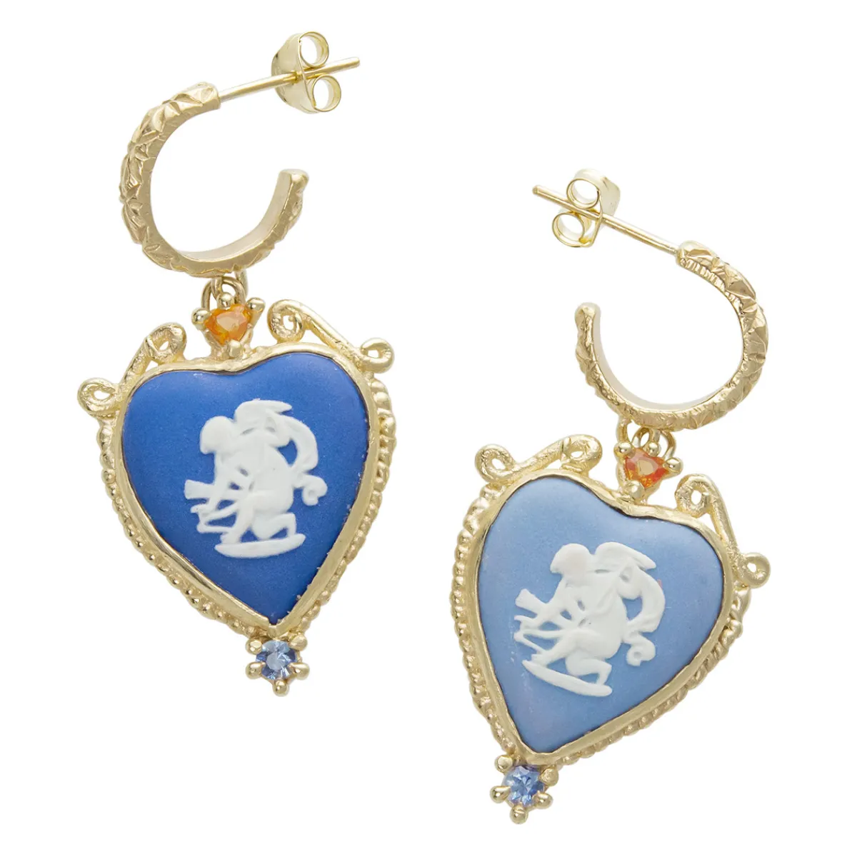 Tomfoolery Blue Cherub Hoop Earrings Hot