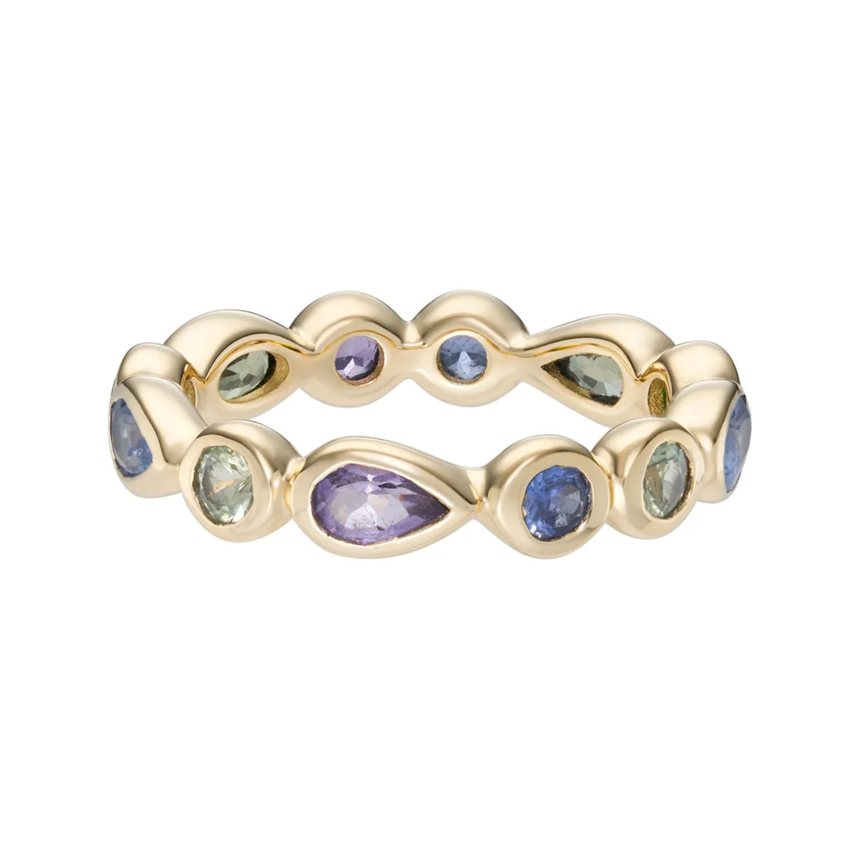 Tomfoolery Blue Mélange Mixed Cut Eternity Ring Outlet
