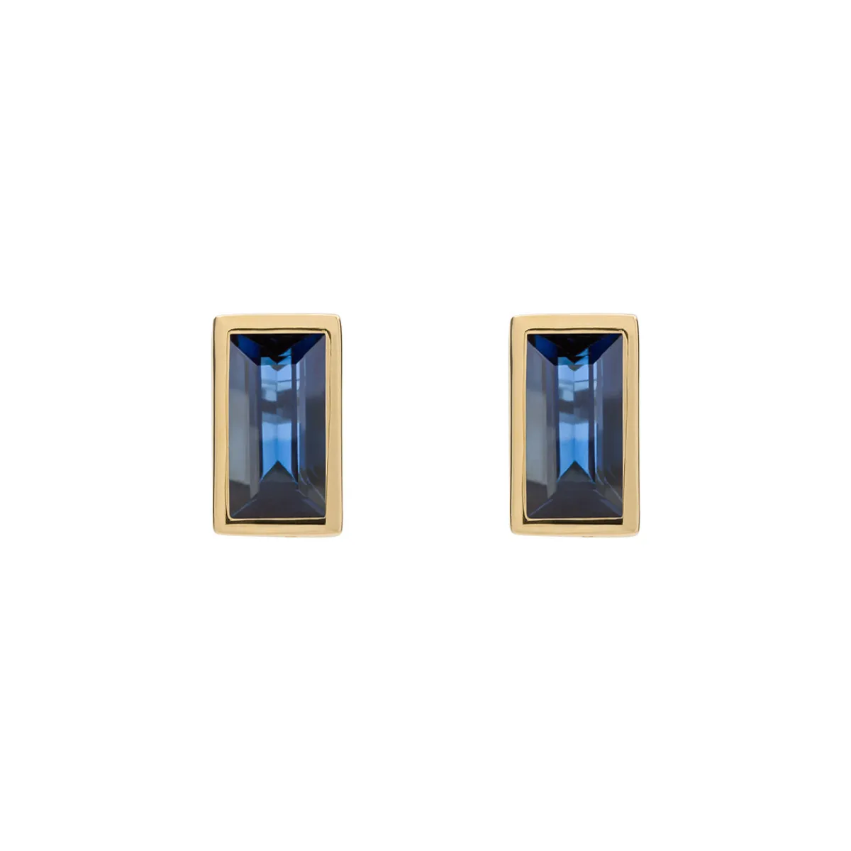 Tomfoolery Blue Sapphire Baguette Cut Studs Fashion