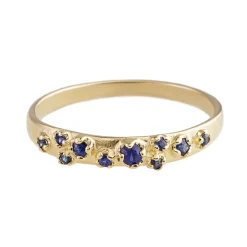 Tomfoolery Blue Sapphire Cluster Band Online
