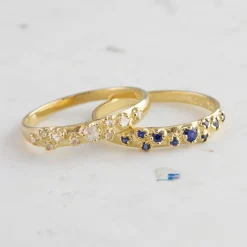 Tomfoolery Blue Sapphire Cluster Band Online
