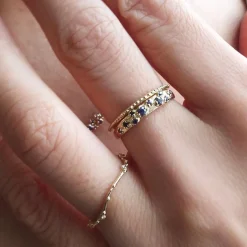 Tomfoolery Blue Sapphire Cluster Band Online