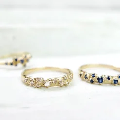Tomfoolery Blue Sapphire Cluster Band Online