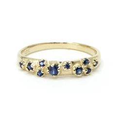 Tomfoolery Blue Sapphire Cluster Band Online