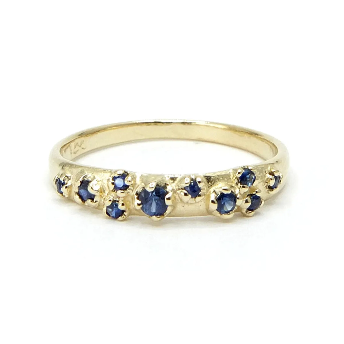 Tomfoolery Blue Sapphire Cluster Band Online