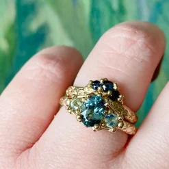 Tomfoolery Blue Sapphire Crest Band Online