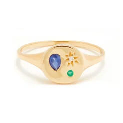 Tomfoolery Blue Sapphire Mini Night Market Signet Ring Best