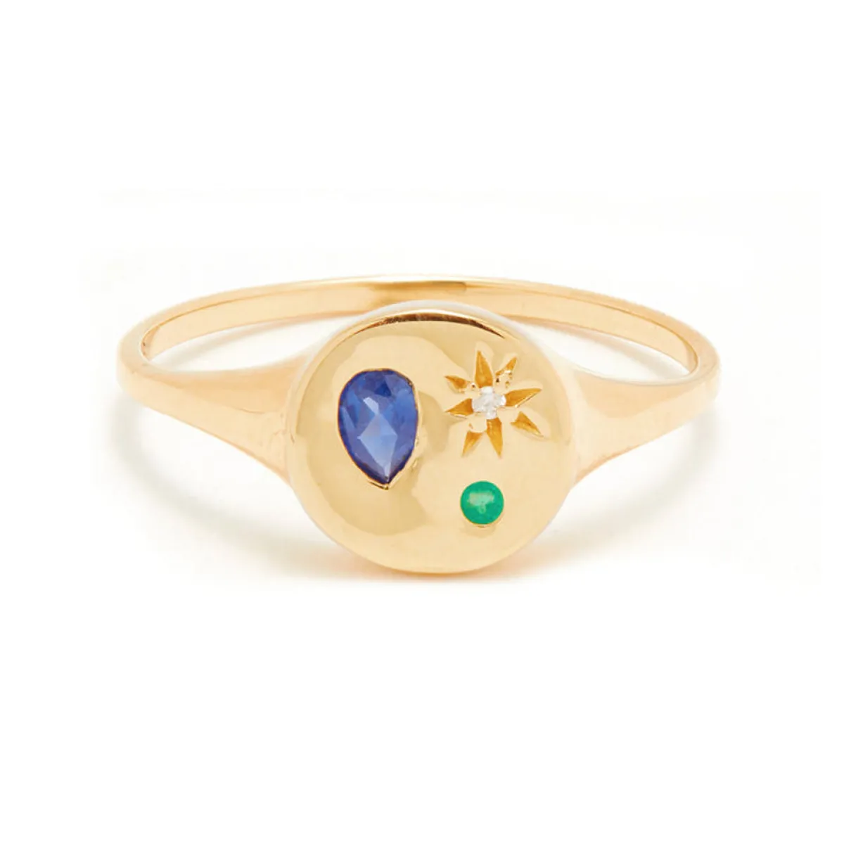 Tomfoolery Blue Sapphire Mini Night Market Signet Ring Best