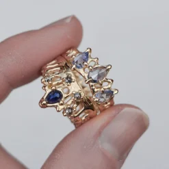 Tomfoolery Blue Sapphire Queen Mermaid Crown Ring Clearance