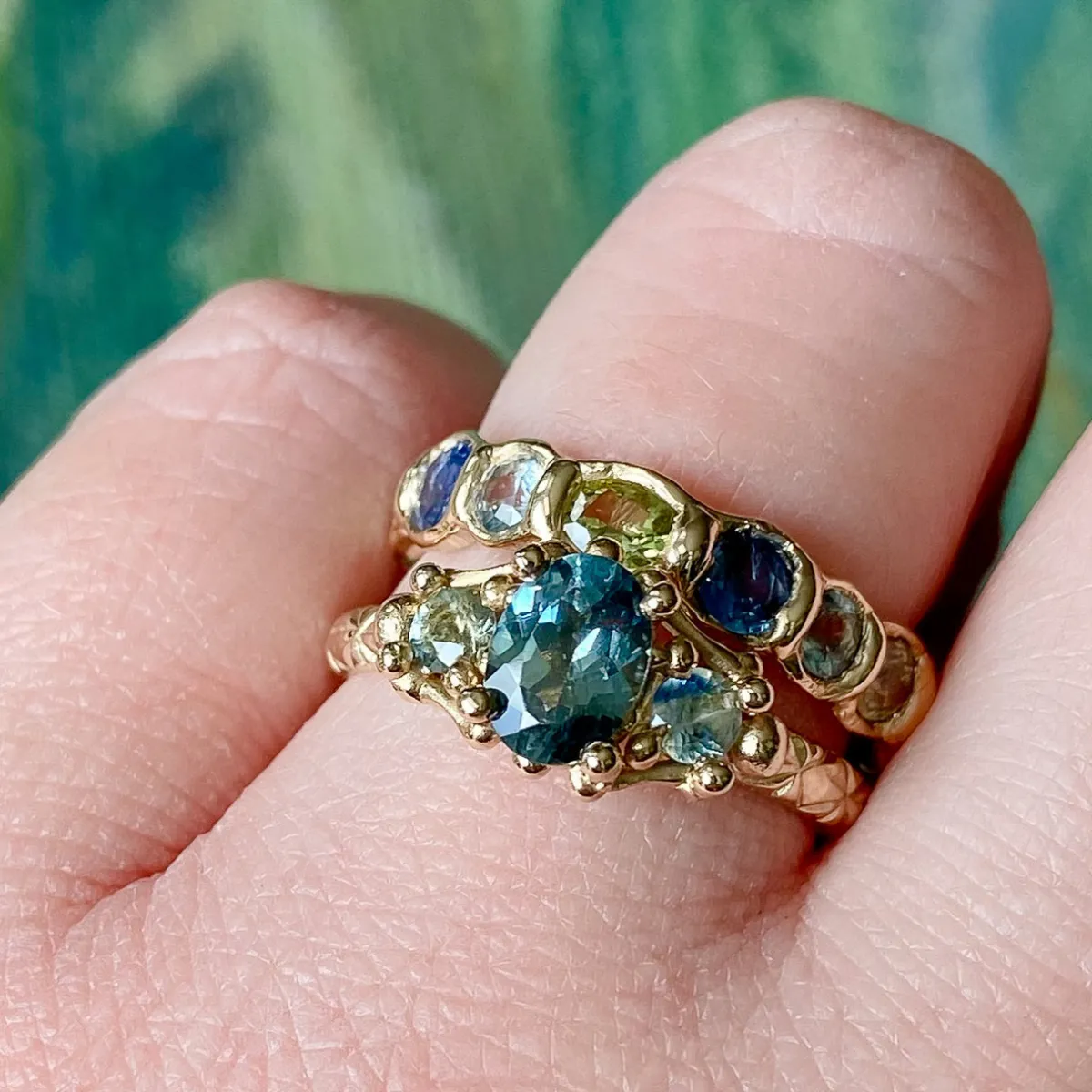 Tomfoolery Blue Scalloped Eternity Band Discount