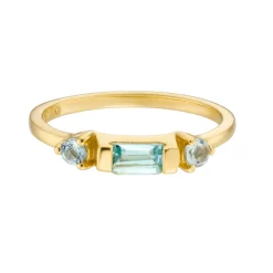 Tomfoolery Blue Topaz Baguette Three Stone Ring Outlet