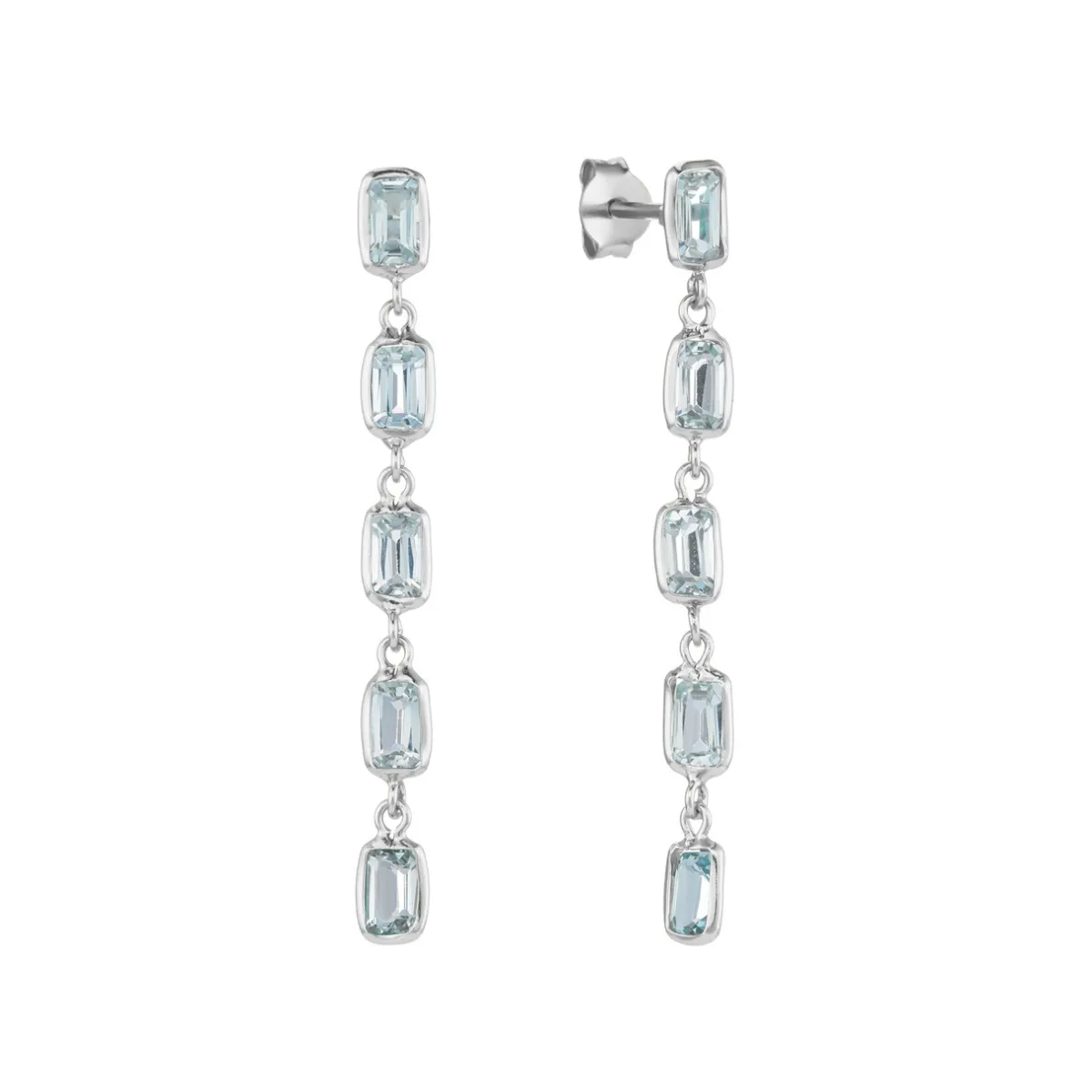 Tomfoolery Blue Topaz Octagon Drop Earrings Sale