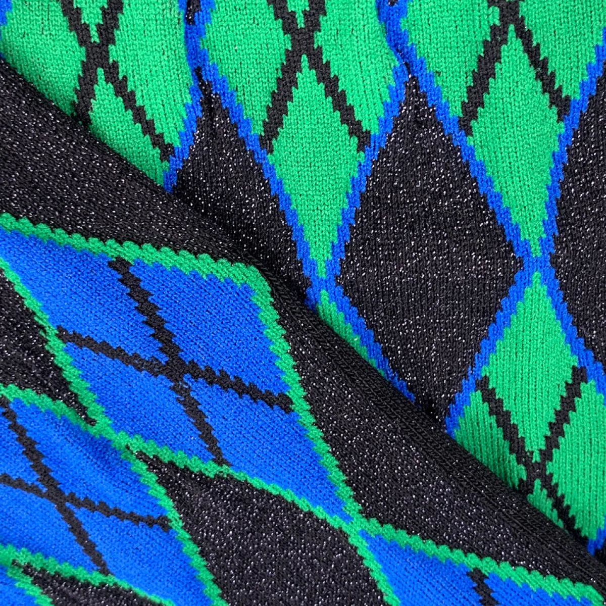 Tomfoolery Blue Twinkle Argyle Tulle Socks New