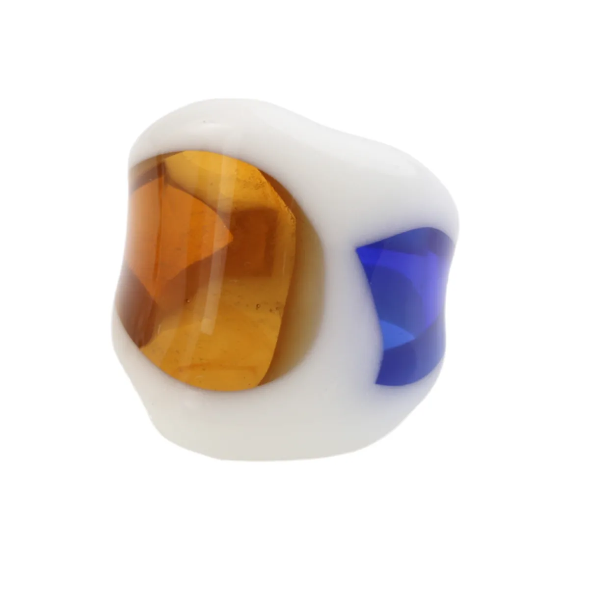 Tomfoolery Brown Blue Two Tone Glass Window Ring New