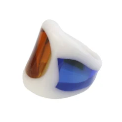 Tomfoolery Brown Blue Two Tone Glass Window Ring New