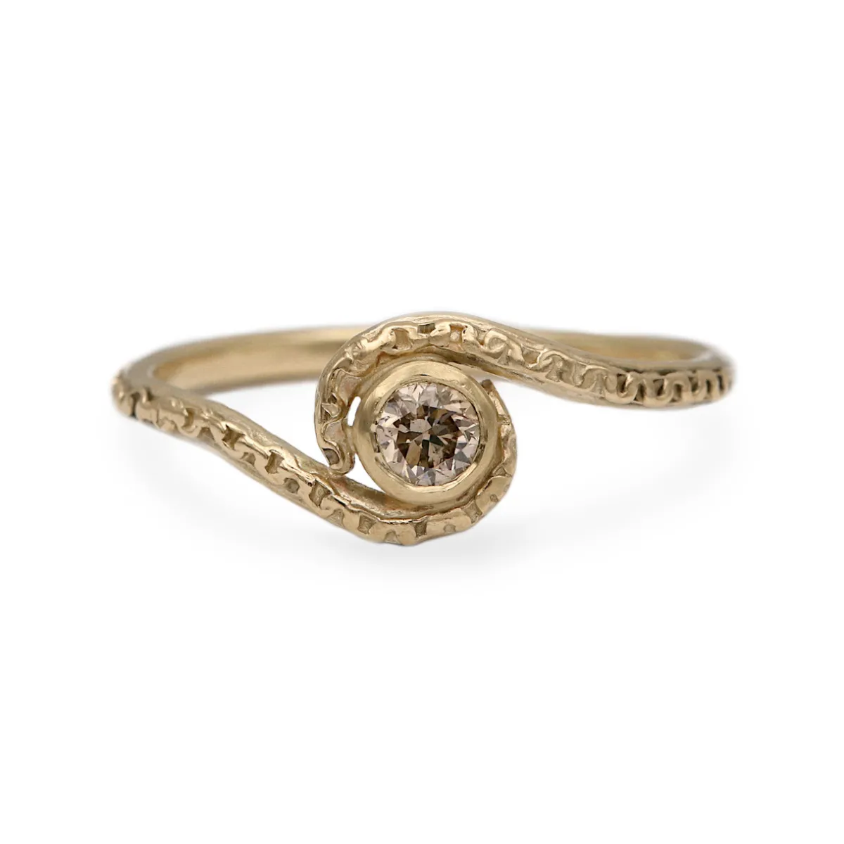 Tomfoolery Brown Diamond Simple Coiled Chain Ring Online