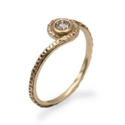 Tomfoolery Brown Diamond Simple Coiled Chain Ring Online