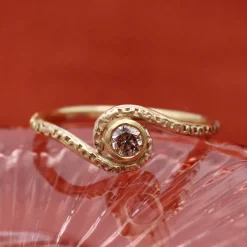 Tomfoolery Brown Diamond Simple Coiled Chain Ring Online