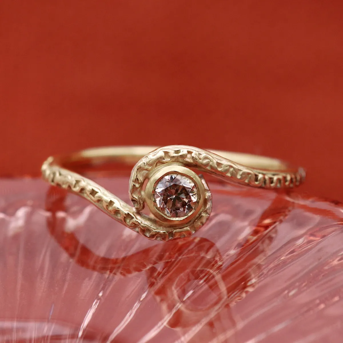 Tomfoolery Brown Diamond Simple Coiled Chain Ring Online