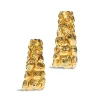 Tomfoolery Brut Gold Croco Curved Earrings New