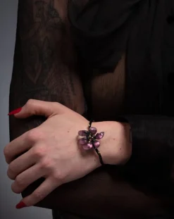 Tomfoolery Burnt Fleur Cuff Bracelet Magenta Best