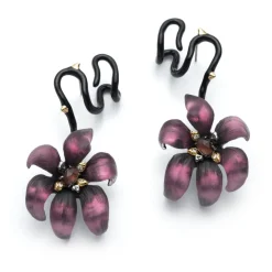 Tomfoolery Burnt Fleur Ear Climber Earrings New