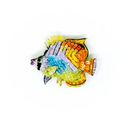 Tomfoolery Butterfly Fish Beaded Sequin Brooch Outlet