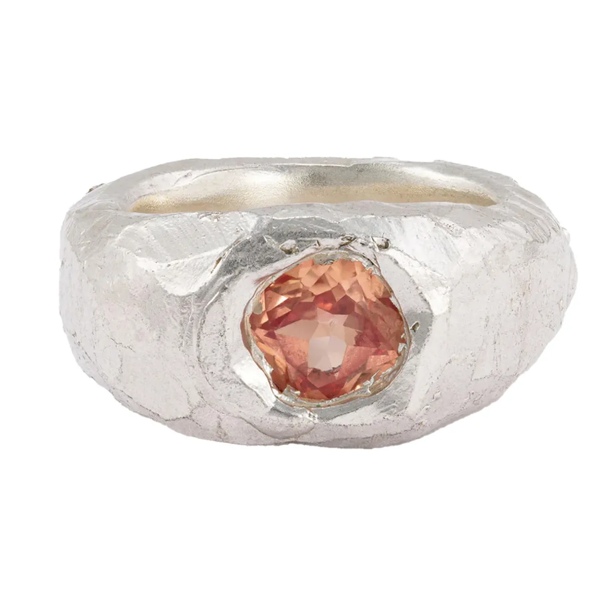 Tomfoolery Caburn Padparadscha Sapphire Signet Ring New