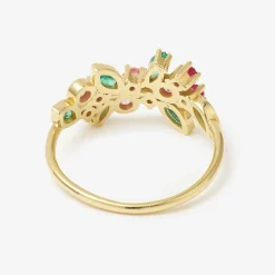 Tomfoolery Camélia Emerald, Sapphire & Ruby Ring Discount