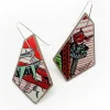 Tomfoolery Canto Brew Recycled Aluminium Drop Earrings in Empire State Red Clearance