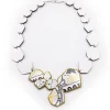 Tomfoolery Carli Brew Recycled Laminate Necklace in White & Gold Discount