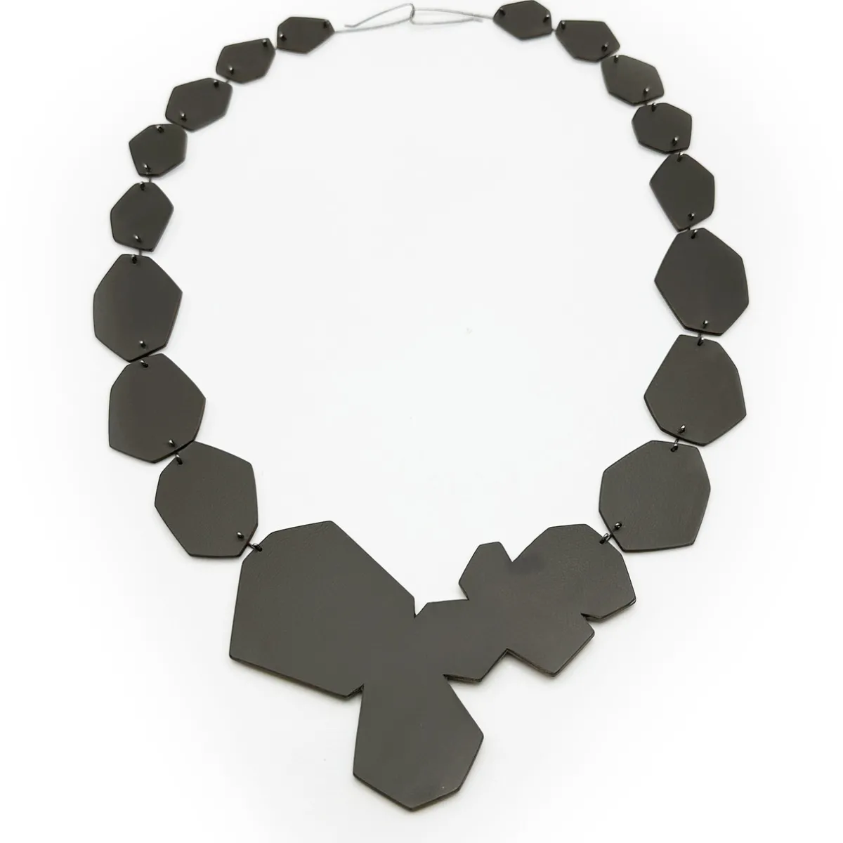 Tomfoolery Carli Brew Recycled Laminate Necklace in White & Gold Discount
