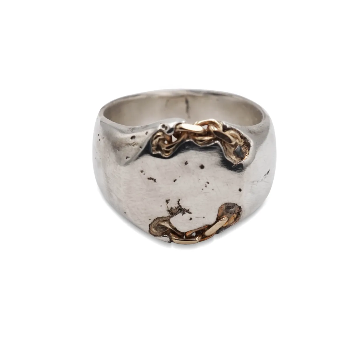 Tomfoolery Cartena Signet Ring in Silver and 14ct Yellow Gold Sale