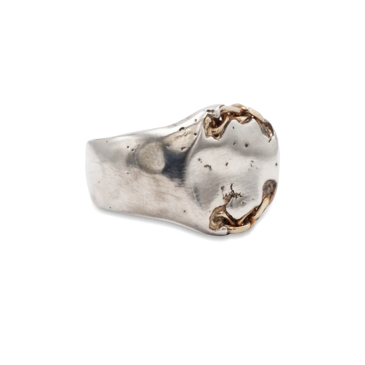 Tomfoolery Cartena Signet Ring in Silver and 14ct Yellow Gold Sale