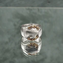 Tomfoolery Cartena Signet Ring in Silver and 14ct Yellow Gold Sale