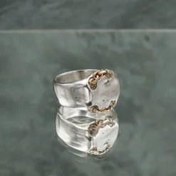 Tomfoolery Cartena Signet Ring in Silver and 14ct Yellow Gold Sale