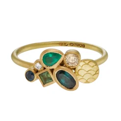 Tomfoolery Catkin Happenstance Emerald Plume Art Ring Outlet