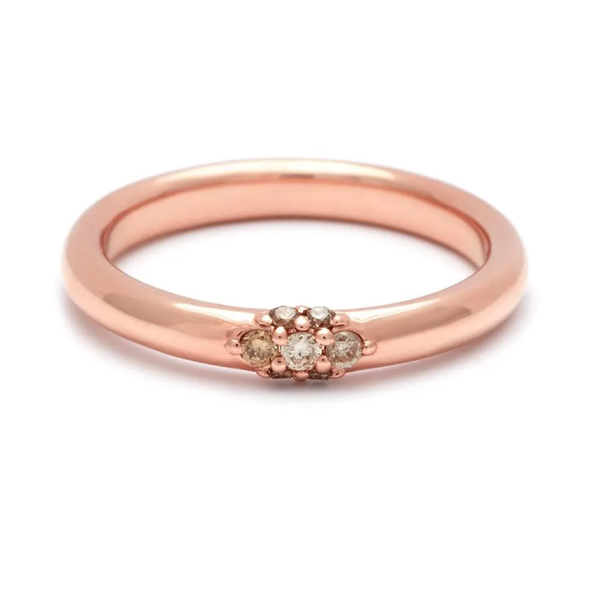 Tomfoolery Celestine 14ct Yellow Gold Diamond Single Cluster Band Outlet