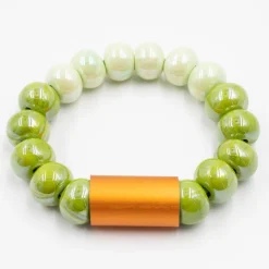 Tomfoolery Ceramic Beaded Bracelet Lime Green Clearance