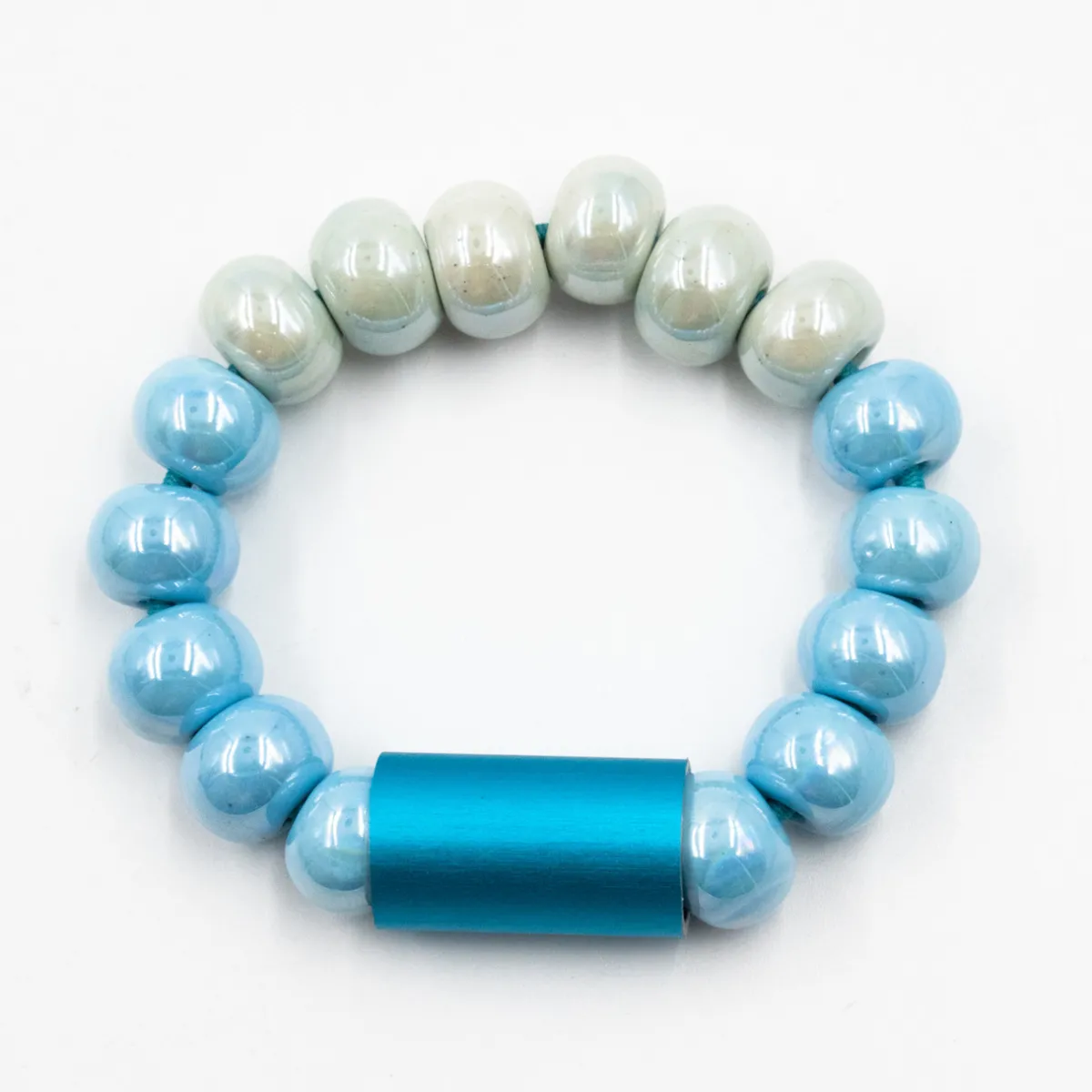 Tomfoolery Ceramic Beaded Bracelet Sky Blue Online