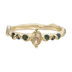 Tomfoolery Champagne Diamond & Blue Sapphire Fae Ring Best