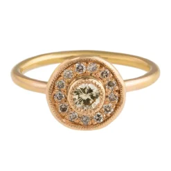 Tomfoolery Champagne Diamond & 18ct Rose Gold Aurelia Ring Outlet