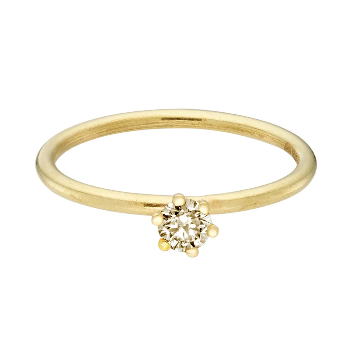 Tomfoolery Champagne Diamond Claw Set Solitaire Ring Online